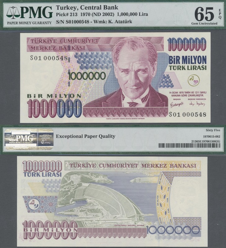 Turkey: 1.000.000 Lira L. 1970 (2002) ”Atatürk” - 7th Issue with serial number S...