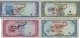 Yemen: Yemen Currency Board very nice lot with 8 Different SPECIMEN of the Arab Republic of Yemen comprising 1, 5 and 10 Rials Specimen ND(1964) serie...