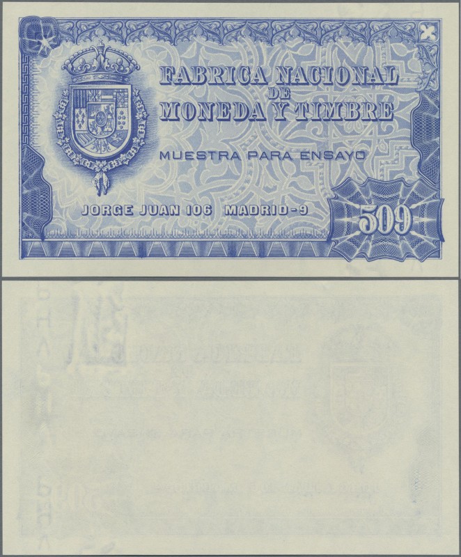 Testbanknoten: Fabricia Nacional de Moneda y Timbre uniface intaglio printed Tes...