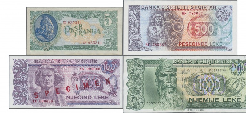 Albania: Very nice lot with 55 banknotes Albania comprising for example 5 Franga...