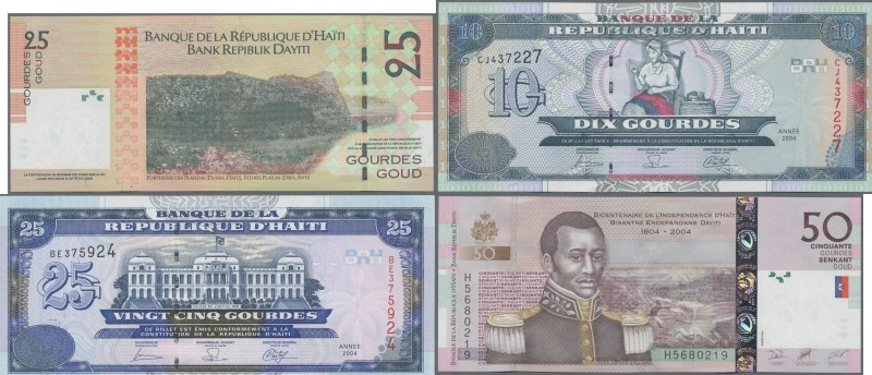 Haiti: Huge lot with 960 banknotes containing 150x 1 Gourde P.259, 60x 2 Gourdes...