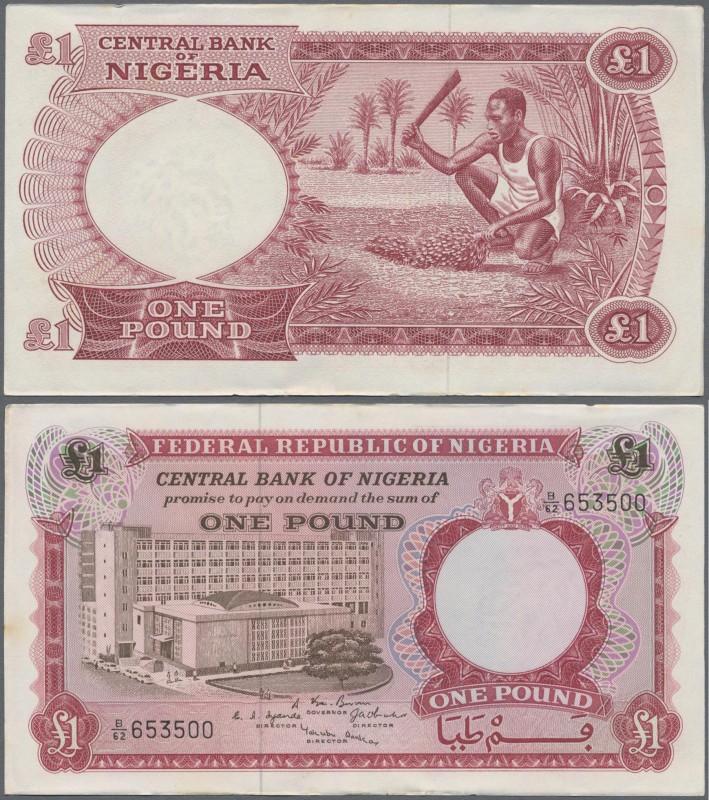 Nigeria: Original bundle with 100 banknotes 1 Pound ND(1967), P.8 in UNC conditi...