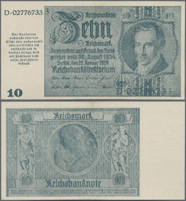 Deutschland - Deutsches Reich bis 1945: 10 Reichsmark der Notausgaben 1945 der R...