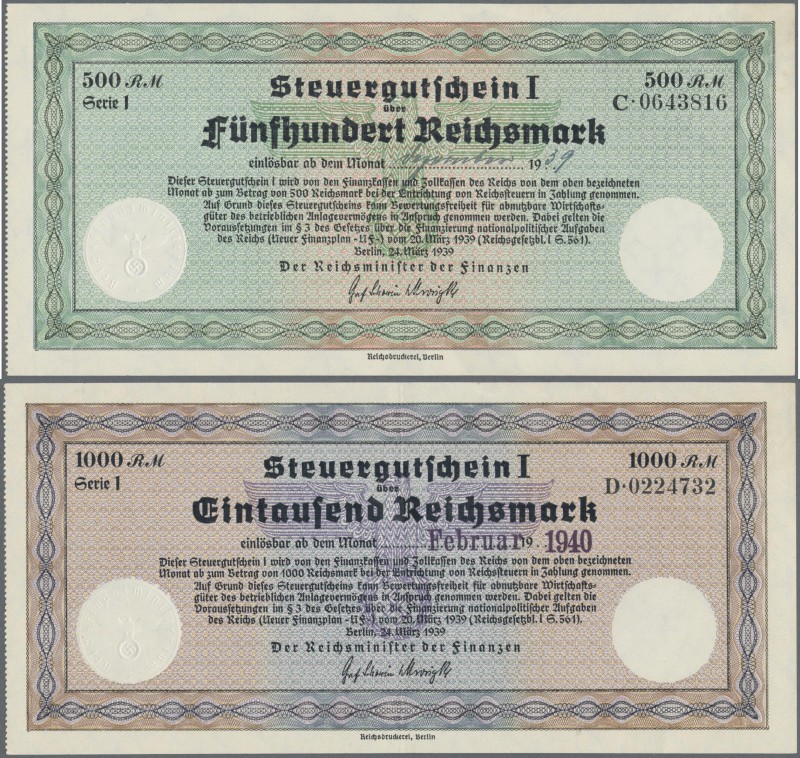 Deutschland - Deutsches Reich bis 1945: Steuergutschein I über 500 Reichsmark, e...