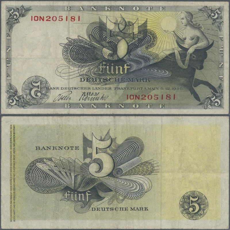 Deutschland - Bank Deutscher Länder + Bundesrepublik Deutschland: 5 DM 1948, Ro....