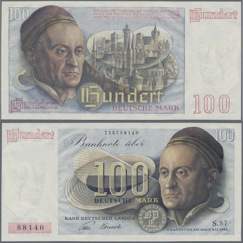 Deutschland - Bank Deutscher Länder + Bundesrepublik Deutschland: 100 DM 1948 ”F...