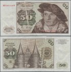 Deutschland - Bank Deutscher Länder + Bundesrepublik Deutschland: 50 DM 1980, Ro.288a Fehldruck mit senkrechter Druckfalte, saubere Umlauferhaltung mi...