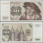 Deutschland - Bank Deutscher Länder + Bundesrepublik Deutschland: 50 DM 1980 Ersatznote mit KN YE3084830D, Ro.288b, sehr saubere Gebrauchserhaltung mi...
