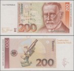 Deutschland - Bank Deutscher Länder + Bundesrepublik Deutschland: 200 DM 1989, Ersatznote ”YA/D”, Ro.295b in kassenfrischer Erhaltung: UNC ÷ 200 Deuts...