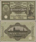 Deutschland - Nebengebiete Deutsches Reich: Stadtgemeinde Danzig 1000 Mark 1922, Ro.794, leicht bestoßene Ecken mit kleinem Knick links unten und oben...