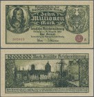 Deutschland - Nebengebiete Deutsches Reich: Stadtgemeinde Danzig 10 Millionen Mark 1923, Ro.804b, leicht bestoßene Ecken unten rechts und minimale dia...