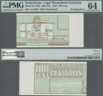 Deutschland - Konzentrations- und Kriegsgefangenenlager: Westerbork, Konzentrationslager, Gutschein über 100 Cent 1944 mit Wasserzeichen und Fehldruck...