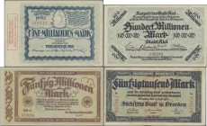 Deutschland - Sonstige: Kleines Konvolut mit mehr als 60 Banknoten inkl. Ausgaben der Reichsbahn, diverses Notgeld, Länderbanknoten, sowie DDR und frü...