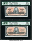 Canada Bank of Canada $2 2.1.1937 Pick 59c BC-22c Two Consecutive Examples PMG Choice Uncirculated 63 EPQ. 

HID09801242017

© 2020 Heritage Auctions ...