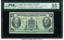 Canada Montreal, PQ- Royal Bank of Canada $5 2.1.1935 Pick S1391 Ch.# 630-18-02a PMG About Uncirculated 55 EPQ. 

HID09801242017

© 2020 Heritage Auct...