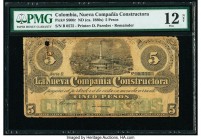 Colombia La Nueva Compañía Constructora 5 Pesos ND (ca. 1880s) Pick S900r Remainder PMG Fine 12 Net. Repaired; rust damage.

HID09801242017

© 2020 He...
