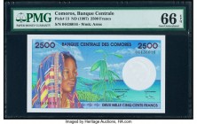 Comoros Banque Centrale Des Comores 2500 Francs ND (1997) Pick 13 PMG Gem Uncirculated 66 EPQ. 

HID09801242017

© 2020 Heritage Auctions | All Rights...