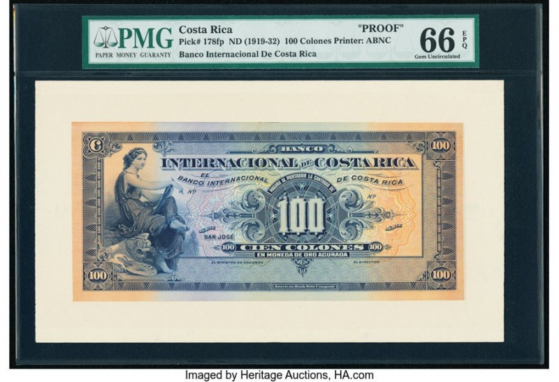 Costa Rica Banco Internacional de Costa Rica 100 Colones ND (1919-32) Pick 178fp...