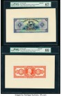 El Salvador Banco Occidental 1 Colon ND (1929) Pick S192fp; S192bp Front and Back Proofs PMG Superb Gem Unc 67 EPQ; Gem Uncirculated 66 EPQ. Exception...