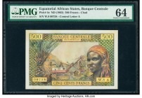 Equatorial African States Banque Centrale des Etats de l'Afrique Equatoriale 500 Francs ND (1963) Pick 4e PMG Choice Uncirculated 64. 

HID09801242017...
