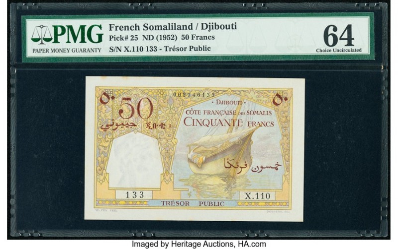 French Somaliland Tresor Public, Cote Francaise des Somalis 50 Francs ND (1952) ...