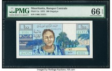 Mauritania Banque Centrale de Mauritanie 100 Ouguiya 1973 Pick 1a PMG Gem Uncirculated 66 EPQ. 

HID09801242017

© 2020 Heritage Auctions | All Rights...
