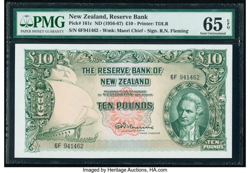New Zealand Reserve Bank of New Zealand 10 Pounds ND (1956-60) Pick 161c PMG Gem...