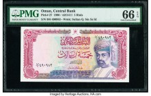 Oman Central Bank of Oman 5 Rials 1990 / AH1411 Pick 27 PMG Gem Uncirculated 66 EPQ. 

HID09801242017

© 2020 Heritage Auctions | All Rights Reserved
