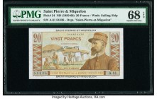 Saint Pierre and Miquelon Caisse Centrale de la France d'Outre-Mer 20 Francs ND (1950-60) Pick 24 PMG Superb Gem Unc 68 EPQ. 

HID09801242017

© 2020 ...