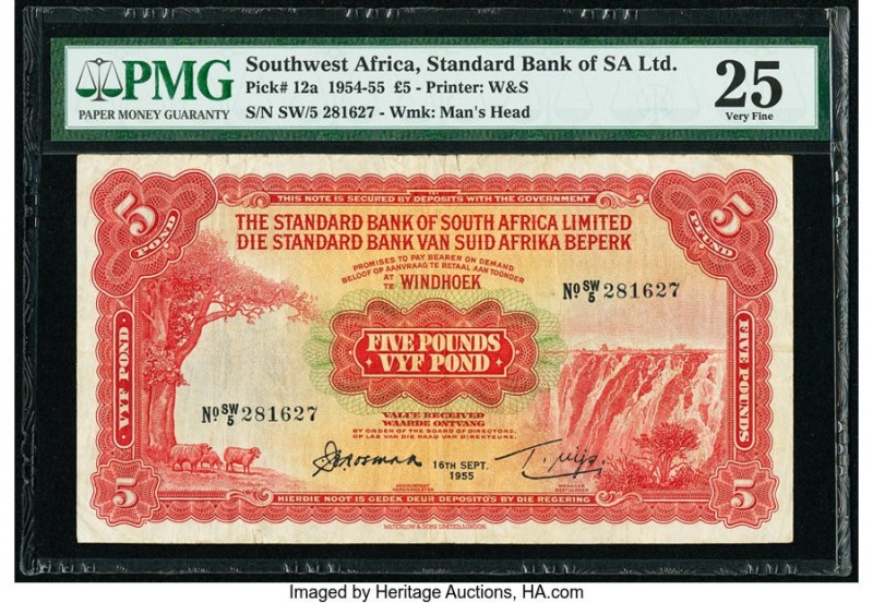 Southwest Africa Standard Bank of South Africa Limited 5 Pounds 16.9.1955 Pick 1...