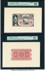 Uruguay Republica Oriental del Uruguay 1 Peso 1875 Pick A101fp; A101bp Front and Back Proofs PMG Gem Uncirculated 66 EPQ; Superb Gem Unc 67 EPQ. 

HID...