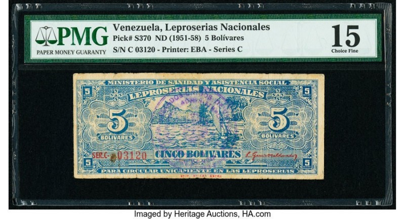 Venezuela Isle de Providencia, Leprosarios Nacionales 5 Bolivares ND (1940) Pick...
