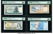 Zimbabwe Reserve Bank of Zimbabwe 20; 100 Trillion Dollars 1994; 2008 Pick 4d; 91 Two Examples PMG Gem Uncirculated 66 EPQ; Canada Bank of Canada $1 1...