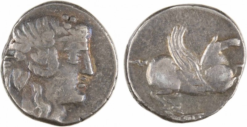 Illyrie, Corcyre, didrachme, c.229-48 av. J.-C
Tête de Dionysos à droite, couro...