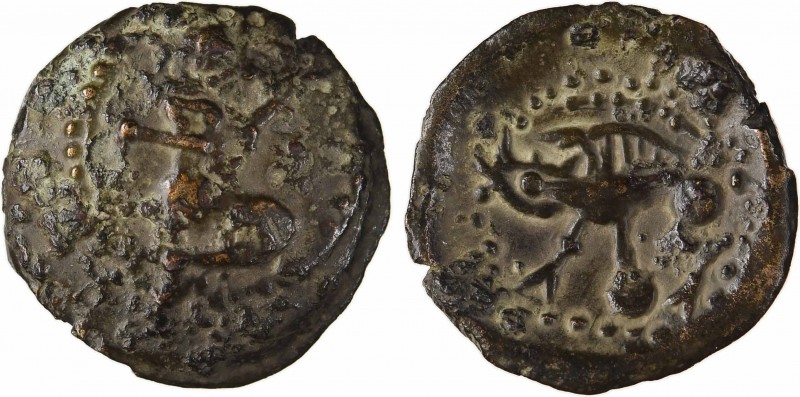 Bellovaques, bronze au personnage agenouillé et sanglier, classe IV, Ier s. av. ...