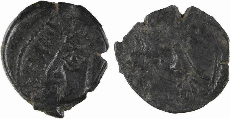 Meldes, bronze ROVECA/POOYIKA, classe III, 60-40 av. J.-C.
A/ROVECA
Profil dia...