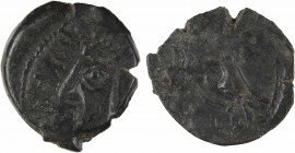 Meldes, bronze ROVECA/POOYIKA, classe III, 60-40 av. J.-C.
A/ROVECA
Profil diadémé à gauche avec torque
R/POOYIKA
Cheval à gauche entouré d'annele...