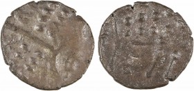Grande-Bretagne, Durotriges, statère de billon, c.50 av. J.-C.
A/Anépigraphe
Tête stylisée, laurée à droite
R/Anépigraphe
Cheval debout à gauche, ...