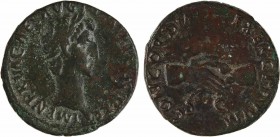 Nerva, as, Rome, 97
A/IMP NERVA CAES AVG P M TR P COS III P P
Tête laurée à droite
R/CONCORDIA EXERCITVM/ S C
Deux mains jointes
TTB. Bronze, 27,...