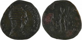 Julia Domna, sesterce, Rome, 211-217
A/IVLIA PIA FELIX AVG
Buste drapé à droite, vu de trois quarts en avant
R/IVNO/ S/ C
Junon debout à gauche, t...