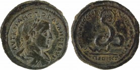 Moésie inférieure, Nicopolis, Gordien III, grand bronze, 238-244
A/AYT K M ANT GORDIANOC AVG
Buste lauré à droite, drapé et cuirassé, vu de trois qu...