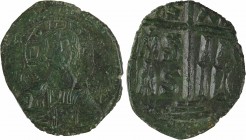 Romain III ou début XIe siècle, follis anonyme, classe B, Constantinople, s.d. (c.1028-1034)
A/IC - XC
Buste de face du Christ nimbé, bénissant de l...