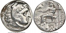MACEDONIAN KINGDOM. Alexander III the Great (336-323 BC). AR drachm (17mm, 11h). NGC VF. Posthumous issue of 'Colophon', ca. 319-310 BC. Head of Herac...