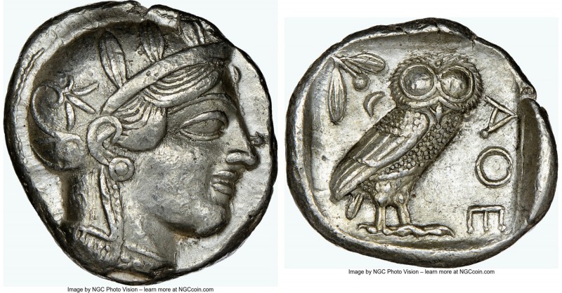 ATTICA. Athens. Ca. 440-404 BC. AR tetradrachm (25mm, 17.22 gm, 9h). NGC Choice ...