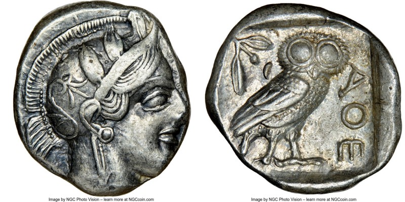 ATTICA. Athens. Ca. 440-404 BC. AR tetradrachm (25mm, 17.17 gm, 3h). NGC XF 3/5 ...