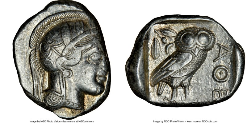 ATTICA. Athens. Ca. 440-404 BC. AR tetradrachm (26mm, 17.19 gm, 4h). NGC XF 2/5 ...