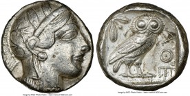 ATTICA. Athens. Ca. 440-404 BC. AR tetradrachm (24mm, 17.17 gm, 4h). NGC Choice VF 5/5 - 3/5. Mid-mass coinage issue. Head of Athena right, wearing cr...