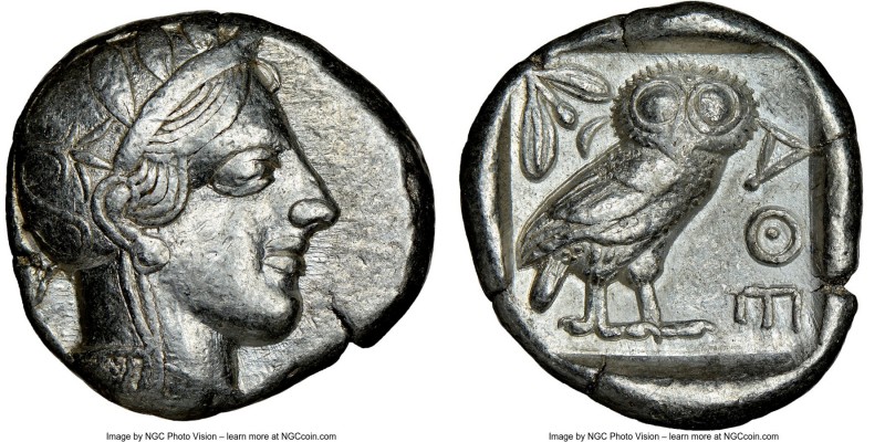 ATTICA. Athens. Ca. 440-404 BC. AR tetradrachm (24mm, 17.18 gm, 4h). NGC VF 5/5 ...