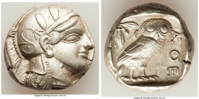 ATTICA. Athens. Ca. 440-404 BC. AR tetradrachm (24mm, 17.18 gm, 5h). Choice XF. ...