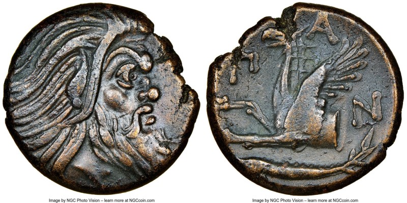 CIMMERIAN BOSPORUS. Panticapaeum. 4th century BC. AE (20mm, 12h). NGC Choice VF....